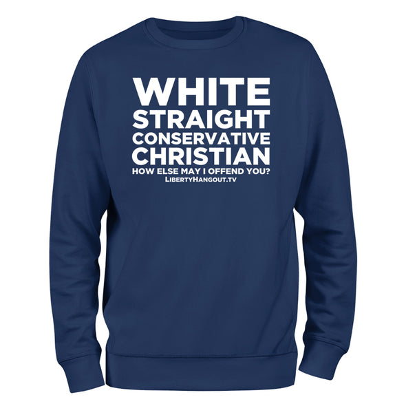 White Straight Conservative Christian Crewneck Sweatshirt