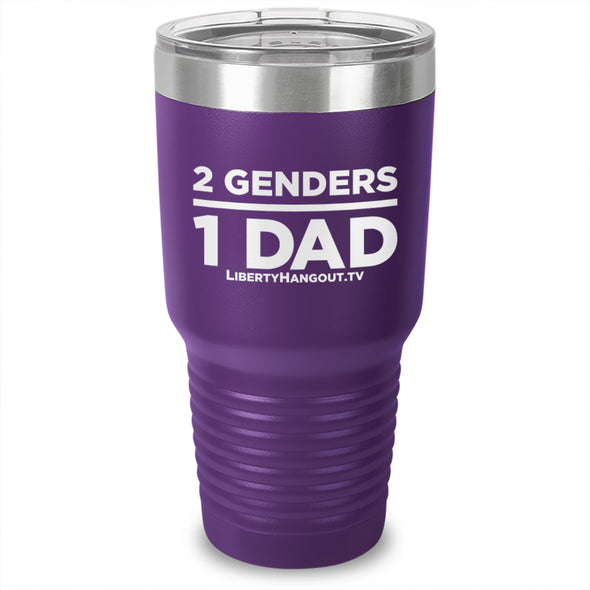 Two Genders One Dad Laser Etched Tumbler